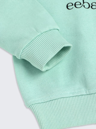 eebabee Unisex Solid Sweatshirt & Jogger Set - Mint Green - Kidulan