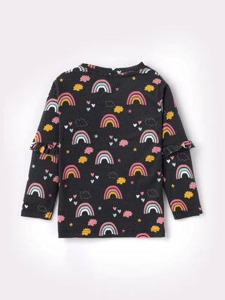 Full sleeve black frill set for baby girl - Kidulan