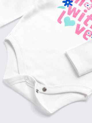 Newborn 'Made with Love' 3-Piece Long Sleeve Bodysuit Set