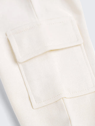 Eebabee Solid Cargo Jogger Pants - Cream White - Kidulan