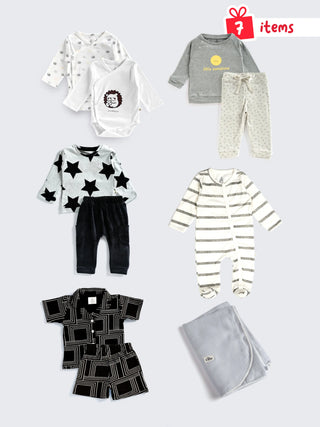 Newborn Unisex Baby Essentials – 7 - Piece Starter Set - Kidulan