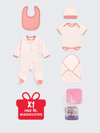 Baby Essentials Gift Set 6 pc Combo with Free 10pc Washcloths - Kidulan