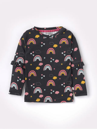 Full sleeve black frill set for baby girl - Kidulan