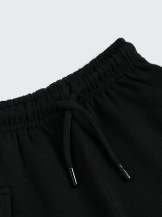 Boys Black Cargo Shorts Set - Henley Tee & Cargo Shorts Combo - Kidulan