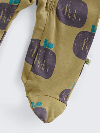 Eebabee Apple Print Footed Baby Sleepsuit with 2-Way Zip