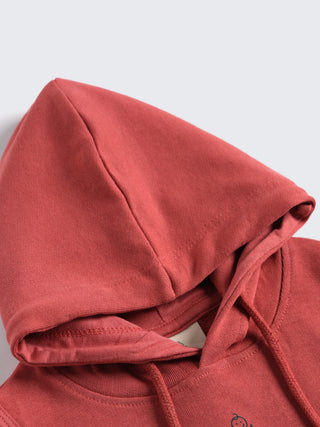 eebabee Boys Solid Sleeveless Hooded Set - Coral Edition - Kidulan