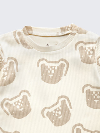 Bear Print Baby T-Shirt and Shorts Set