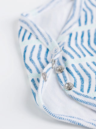 Ocean Waves Print Bodysuit & Shorts Summer Set for Baby - Kidulan