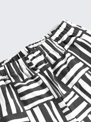 Monochrome Grid Cotton boys Co - ord Set - Kidulan