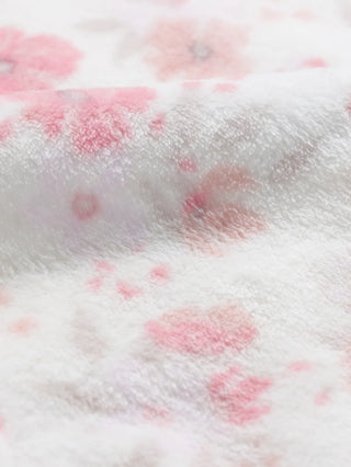 Full sleeve pink flower pattern in white winter wear sleepsuit for baby boys & girls - Kidulan