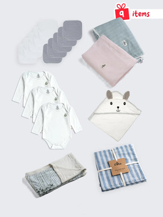 Newborn Unisex Essentials Bundle – 9 Items - Kidulan