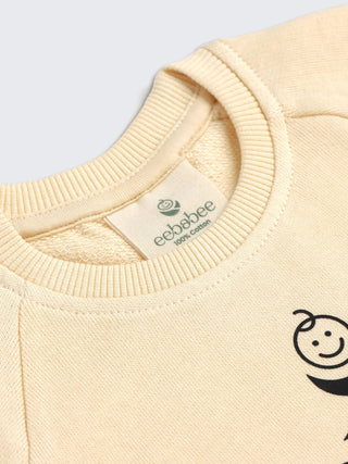 eebabee Unisex Solid Sweatshirt & Jogger Set - Classic Cream - Kidulan