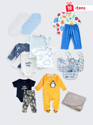 Newborn Unisex Essentials Comfort Bundle – 10 Items Set - Kidulan