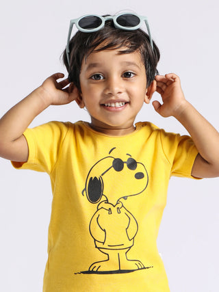 Half sleeve yellow graphic t-shirt for baby - Kidulan