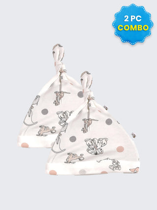 2 Pc Combo Baby & Kids Knot Caps 12-18 Months