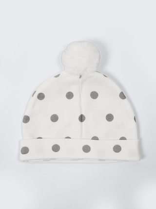 Baby Cap, Mittens & Booties Set – Grey Polka Dot - Kidulan