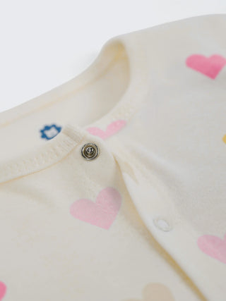Unisex Baby Heart Print Sleepsuit - Kidulan