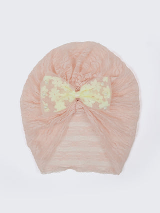 Baby Turban Cap & Booties Set - Peach - Kidulan