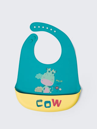 Silicone Waterproof Baby Feeding Bib -Cow Print - Kidulan