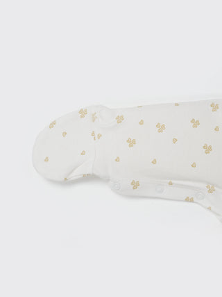 Baby Ivory Printed Footed Sleepsuit - Kidulan