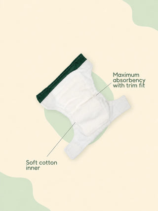 Newborn Reusable Cloth Diaper with Pad -Green - Kidulan