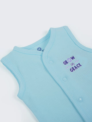 Baby Sleeveless Jabla & Shorts Set - Blue - Kidulan