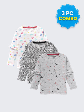 3 Pc Baby Girls Top Combo 6-9 Months