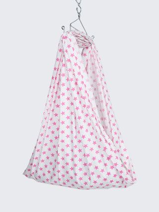 Twill Star Baby Cradle Cloth - Pink With White - Kidulan