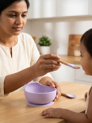 Silicone Suction Bowl Feeding Set with Spoon & Fork - Kidulan