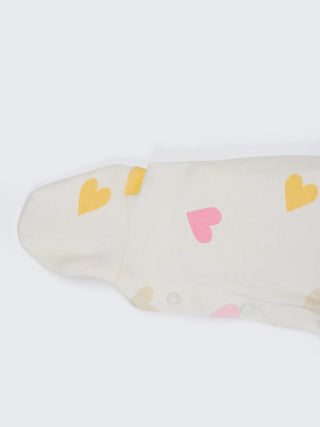 Unisex Baby Heart Print Sleepsuit - Kidulan