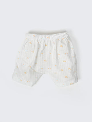 Baby Jabla & Shorts – White Rainbow Print - Kidulan
