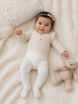 Baby Footed Tights Soft Stretch-White - Kidulan