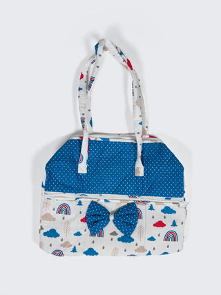 Baby Mother Bag - Blue & White - Kidulan