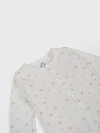 Baby Ivory Printed Footed Sleepsuit - Kidulan