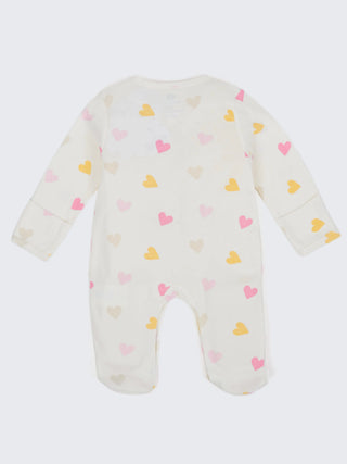 Unisex Baby Heart Print Sleepsuit - Kidulan