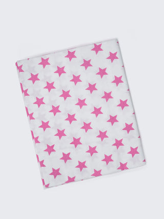 Twill Star Baby Cradle Cloth - Pink With White - Kidulan