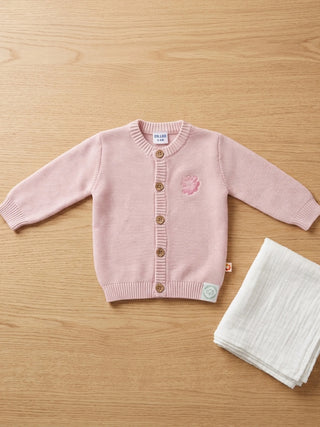 Baby Organic Cotton Knit Cardigan – Pink - Kidulan