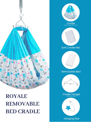 Royale Removable Bed Cradle Combo - Moon, Star & Cloud - Kidulan