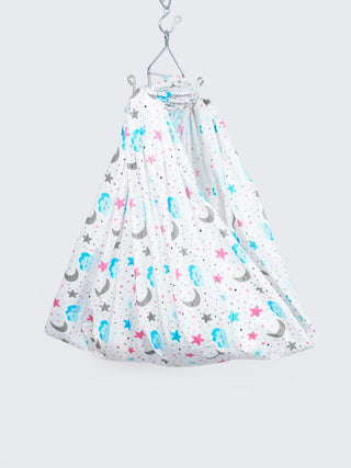 Twill Print Baby Hanging Cradle/Thottil/Jhula - Moon, Star & Cloud - Kidulan