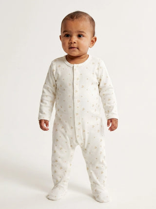 Baby Ivory Printed Footed Sleepsuit - Kidulan