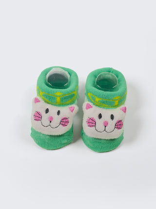 Baby Plush Rattle Socks Cupcake & Cat Design - Kidulan