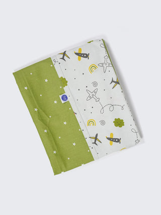 Twill Mix & Match Thottil/Jhula/Cradle Cloth with Net - Airplane - Kidulan