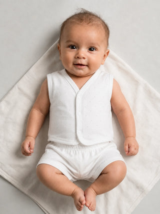 Baby Sleeveless Jabla & Shorts Set - Printed - Kidulan