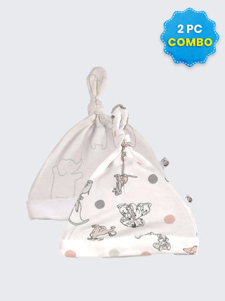 2 Pc Combo Baby & Kids Knot Caps 6-9 Months