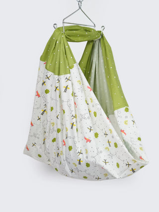 Twill Mix & Match Thottil/Jhula/Cradle Cloth with Net - Airplane - Kidulan