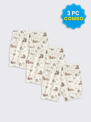 3 Pc Unisex Combo Shorts 0-3 Months