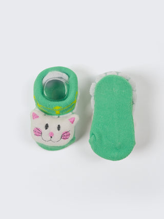 Baby Plush Rattle Socks Cupcake & Cat Design - Kidulan