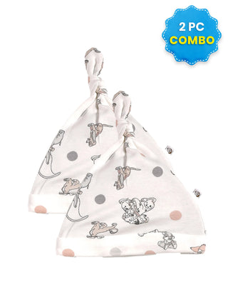 2 Pc Combo Baby & Kids Knot Caps 6-9 Months