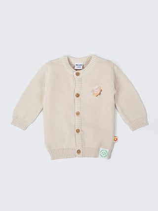 Baby Organic Cotton Knit Cardigan – Cream - Kidulan