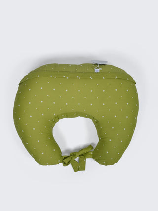 Baby Feeding Pillow - White & Olive Green - Kidulan